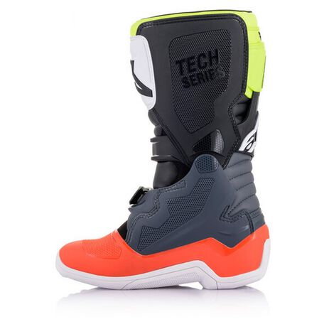 _Alpinestars Tech 7S Youth Boots Dark Grey/Red Fluo/Yellow Fluo | 2015017-9058-P | Greenland MX_