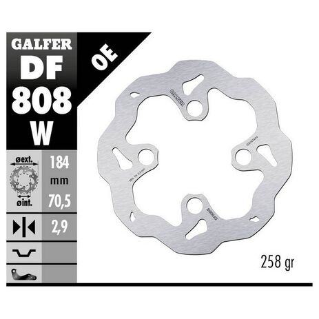 _Galfer Front Brake Disc Wave Gas Gas TXT 12-.. | DF808W | Greenland MX_