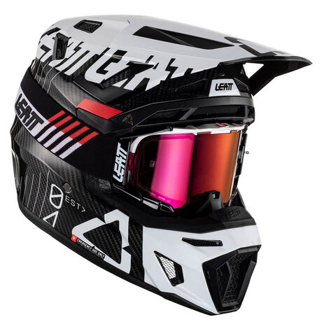 _Leatt Moto 9.5 Helmet with Goggles Carbon/White | LB1023010200-P | Greenland MX_