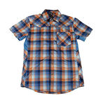 _Club Ride New West Short Sleeve Shirt Blue/White Blue/Orange | MJNW901ON-L-P | Greenland MX_
