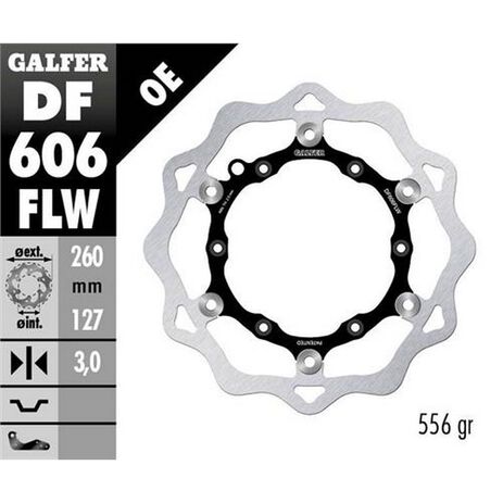 _Galfer Front Brake Disk Floating Flower Type KTM EXC/SX 90-.. Husqvarna 14-.. 260x3,2mm | DF606FLW | Greenland MX_