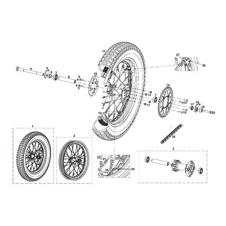 _Rear Wheel | GGT12R15-15 | Greenland MX_