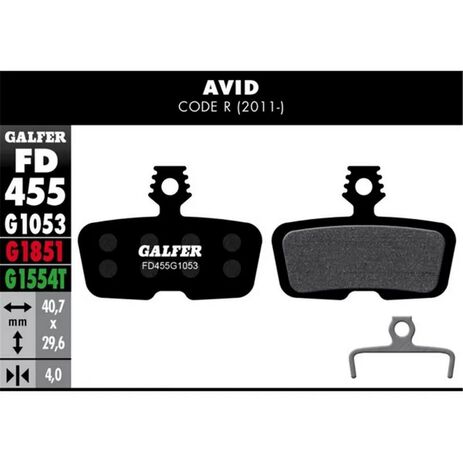 _Galfer Bike Standard Brake Pads Avid Code R (11-) | FD455G1053 | Greenland MX_