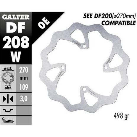 _Galfer Front Brake Disk Flower Type Kawasaki KX 250/450 F 250 15-.. 270x3 mm | DF208W | Greenland MX_