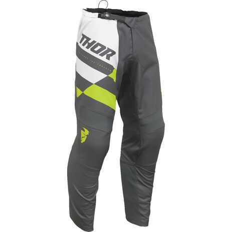 _Thor Sector Checker Youth Pants Gray/Fluo Yellow | 2903-2433-P | Greenland MX_