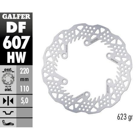 _Galfer Shark KTM/ Husqvarna /Gas Gas Rear Brake Disk Fixed 220x5mm | DF607HW | Greenland MX_
