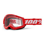 _100% Strata 2 M2 Youth Goggles Clear Lens Red | 50031-00012-P | Greenland MX_
