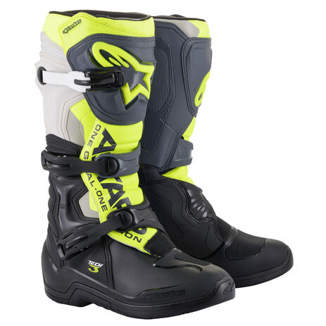 _Alpinestars Tech 3 Boots Black/Gray/ Yelloww | 2013018-1055 | Greenland MX_