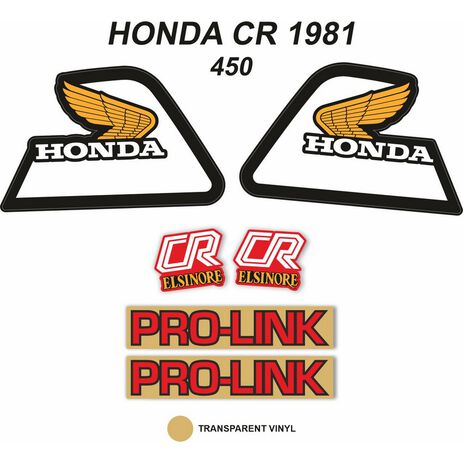 _OEM Sticker Kit Honda CR 450 R 1981 | VK-HONDCR450R81 | Greenland MX_